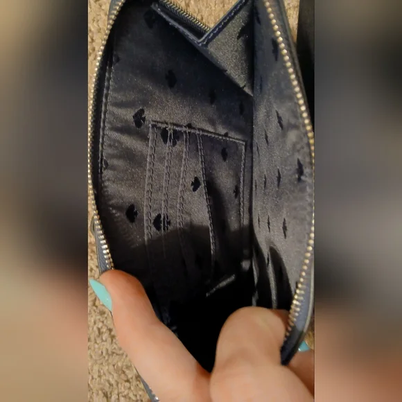 💙 Kate Spade New York Colorblock Saffiano Leather Wristlet Navy Light Blue - Picture 6 of 7